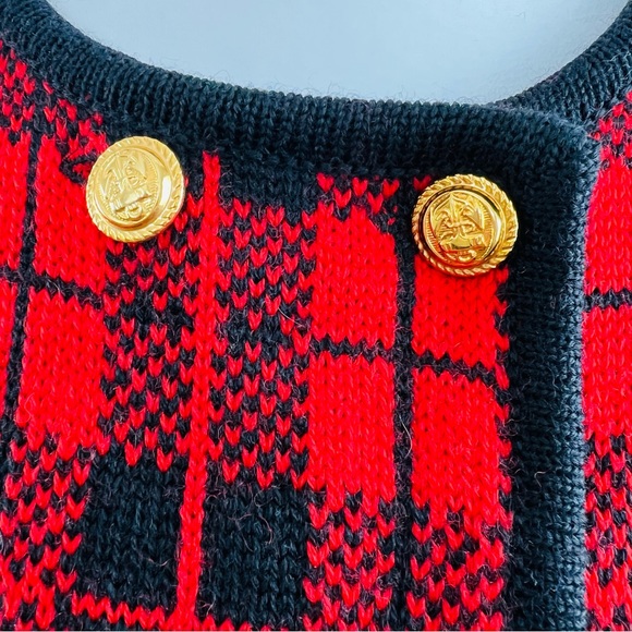 Vintage Brooks Brothers Ted Plaid 100% Wool Knit Cardigan/Blazer - Picture 6 of 11